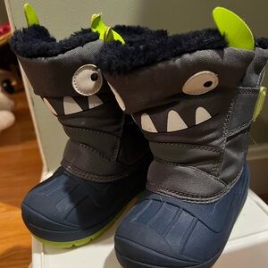 Kids Monster Winter Boots - Gray and Blue